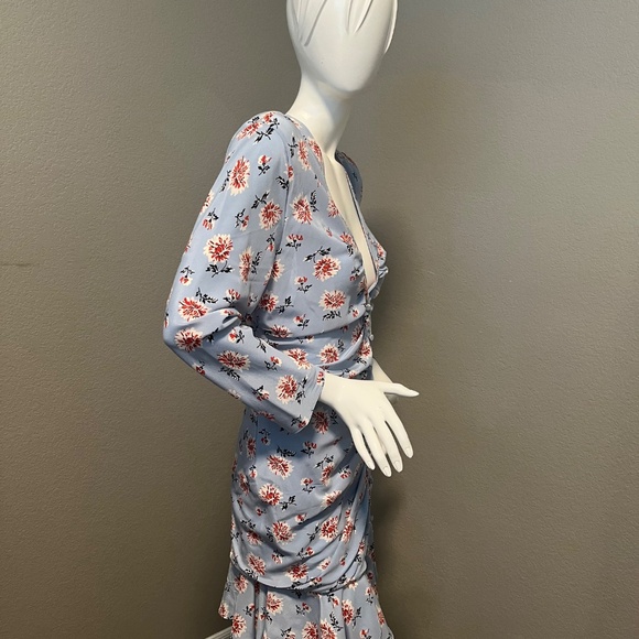 Veronica Beard Women”s Blue & Pink Rowe Floral LS Dress Size 10 - Picture 4 of 13